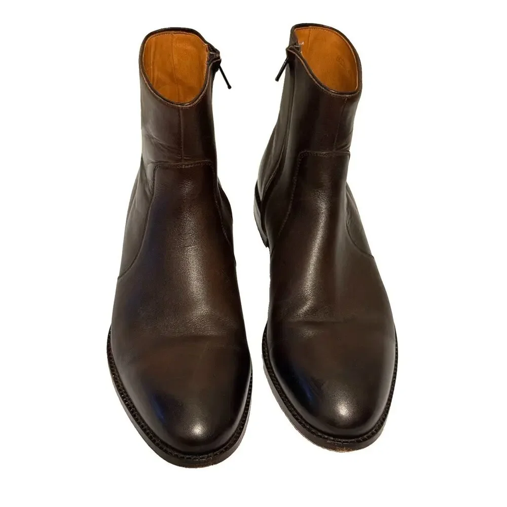 Beckett Simonon Easton Side Zip Boots Mens 8.5 Brown
